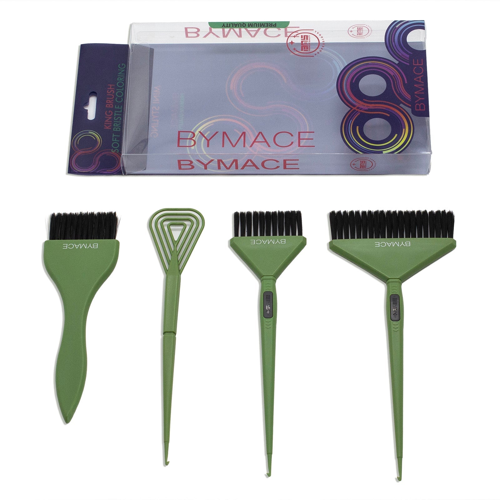 BYMACE Mixer & Tinting Brush Set 4 Pack - Green