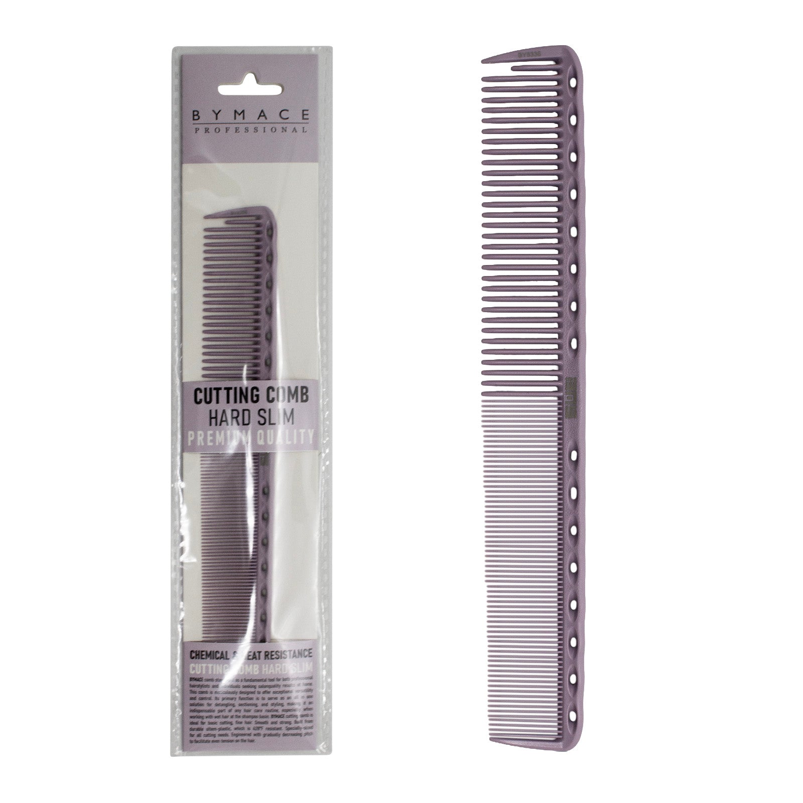 BYMACE Cutting Comb Hard Slim with Grip Long - Lilac