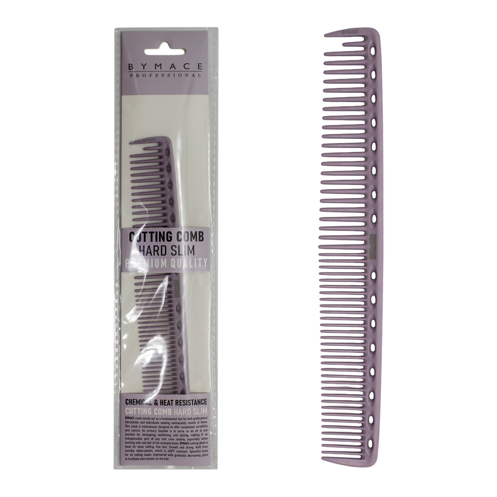 BYMACE Cutting Comb Hard Slim with Grip - Lilac