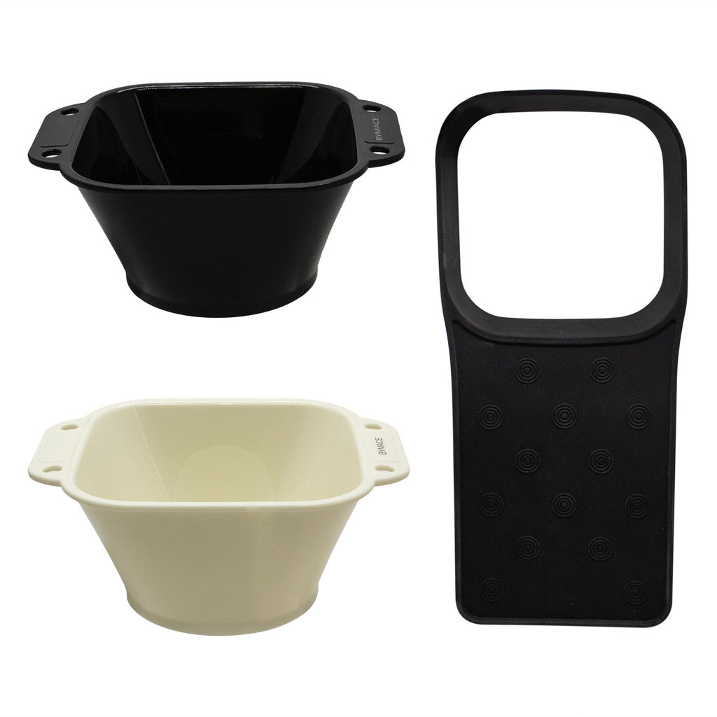 BYMACE - Smart Bowl Duo with Silicone Holder - White & Black