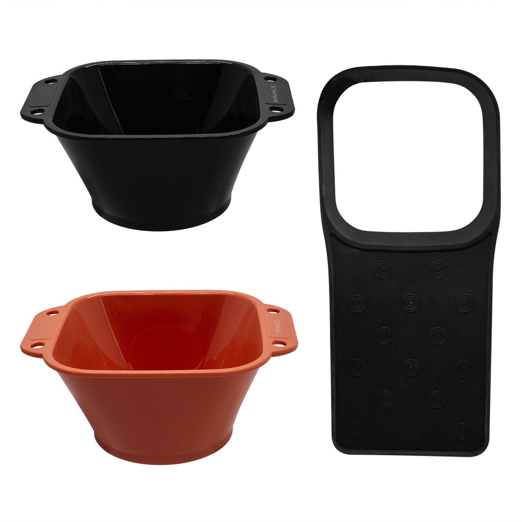 BYMACE - Smart Bowl Duo with Silicone Holder - Orange & Black