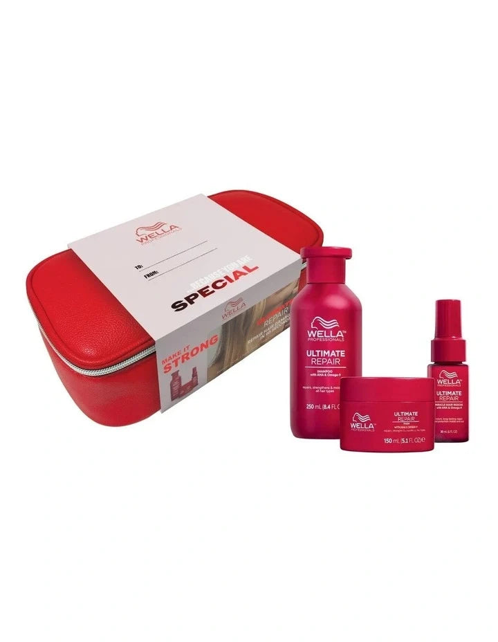 Wella Ultimate Repair Trio Gift Pack - Shampoo 250ml, Mask 150ml & Miracle Hair Rescue 30ml