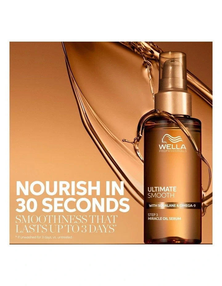 Wella Ultimate Smooth Trio Gift Pack - Shampoo 250ml, Mask 150ml & Miracle Oil Serum 30ml
