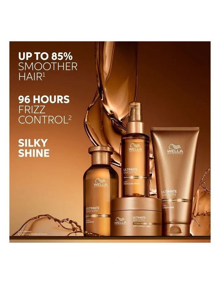 Wella Ultimate Smooth Trio Gift Pack - Shampoo 250ml, Mask 150ml & Miracle Oil Serum 30ml