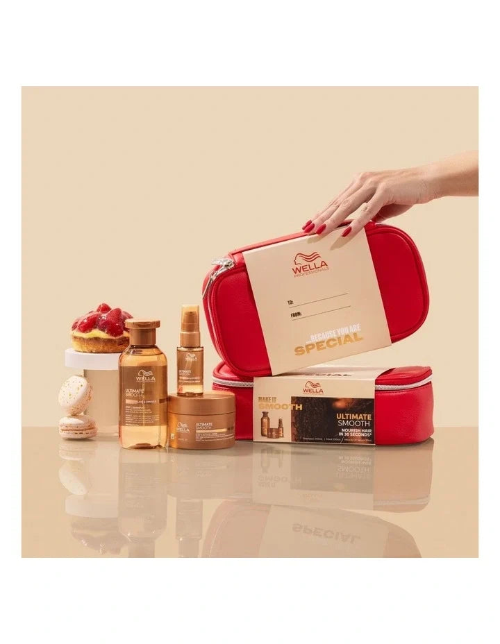 Wella Ultimate Smooth Trio Gift Pack - Shampoo 250ml, Mask 150ml & Miracle Oil Serum 30ml