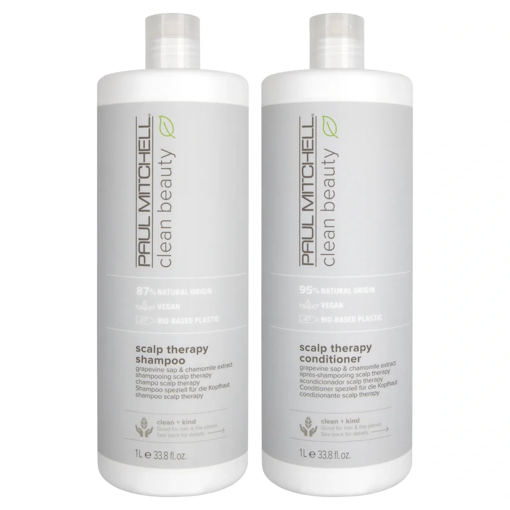 Clean Beauty By Paul Mitchell Scalp Therapy Shampoo & Conditioner 1000ml Duo