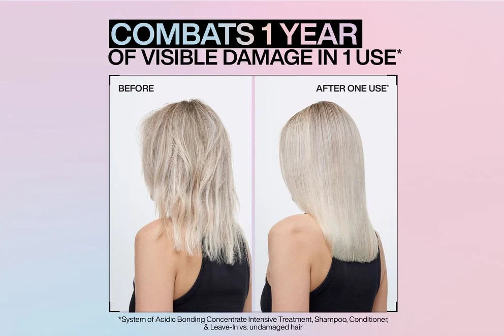 Redken Acidic Bonding Concentrate Shampoo 500ml, Conditioner 500ml, Intensive Treatment 150ml & Leave-In Treatment 150ml Set