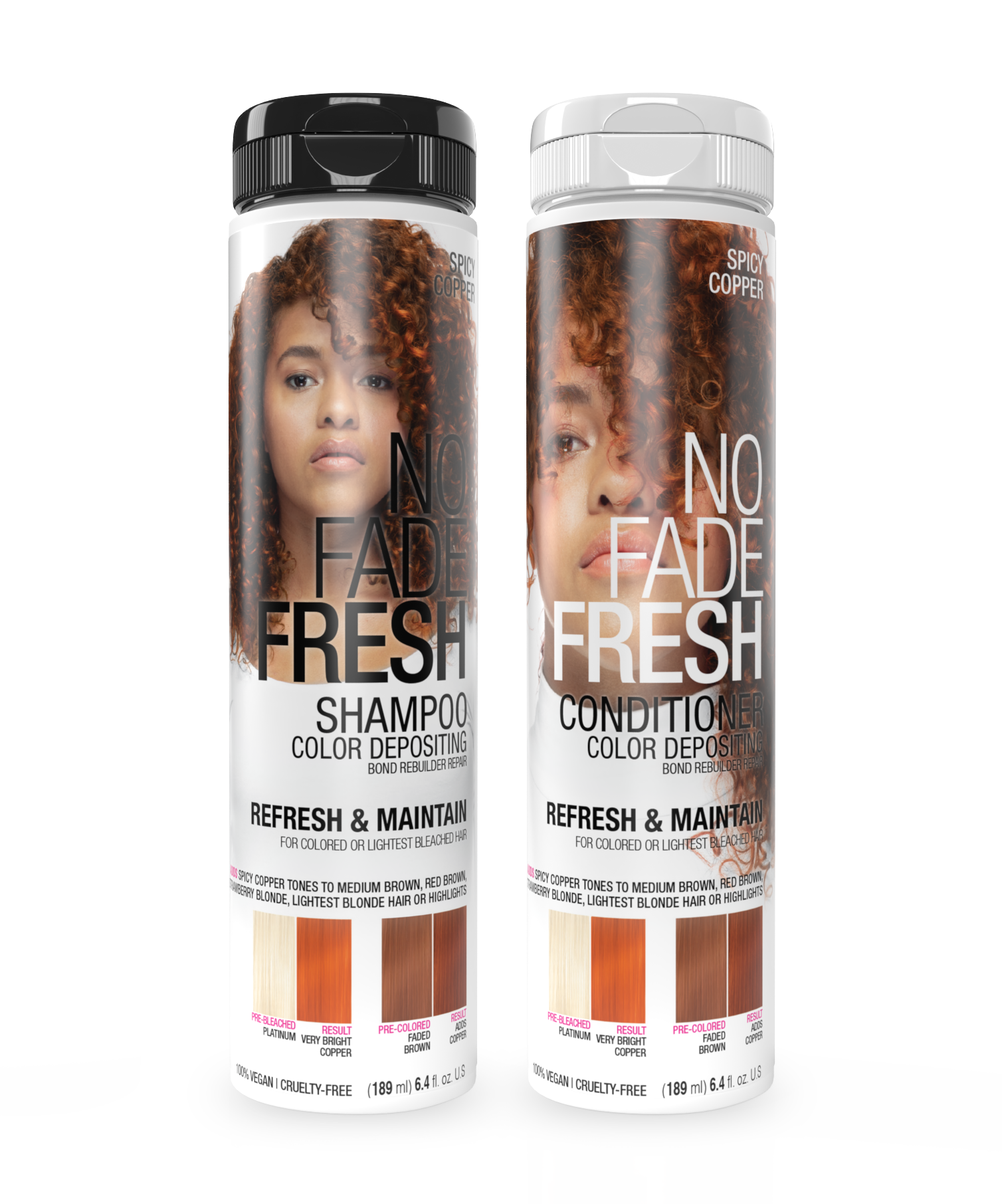 No Fade Fresh Semi Permanent Colour Depositing Shampoo & Conditioner Duo Spicy Copper 189ml