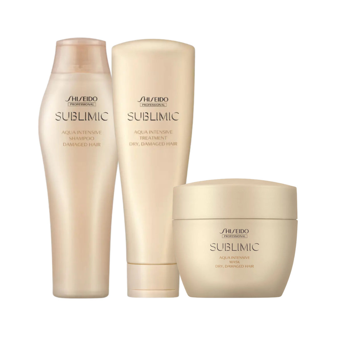 Shiseido Professional Sublimic Aqua Intensive Treatment Dry Damaged Hair, Treatment & Mask Trio
