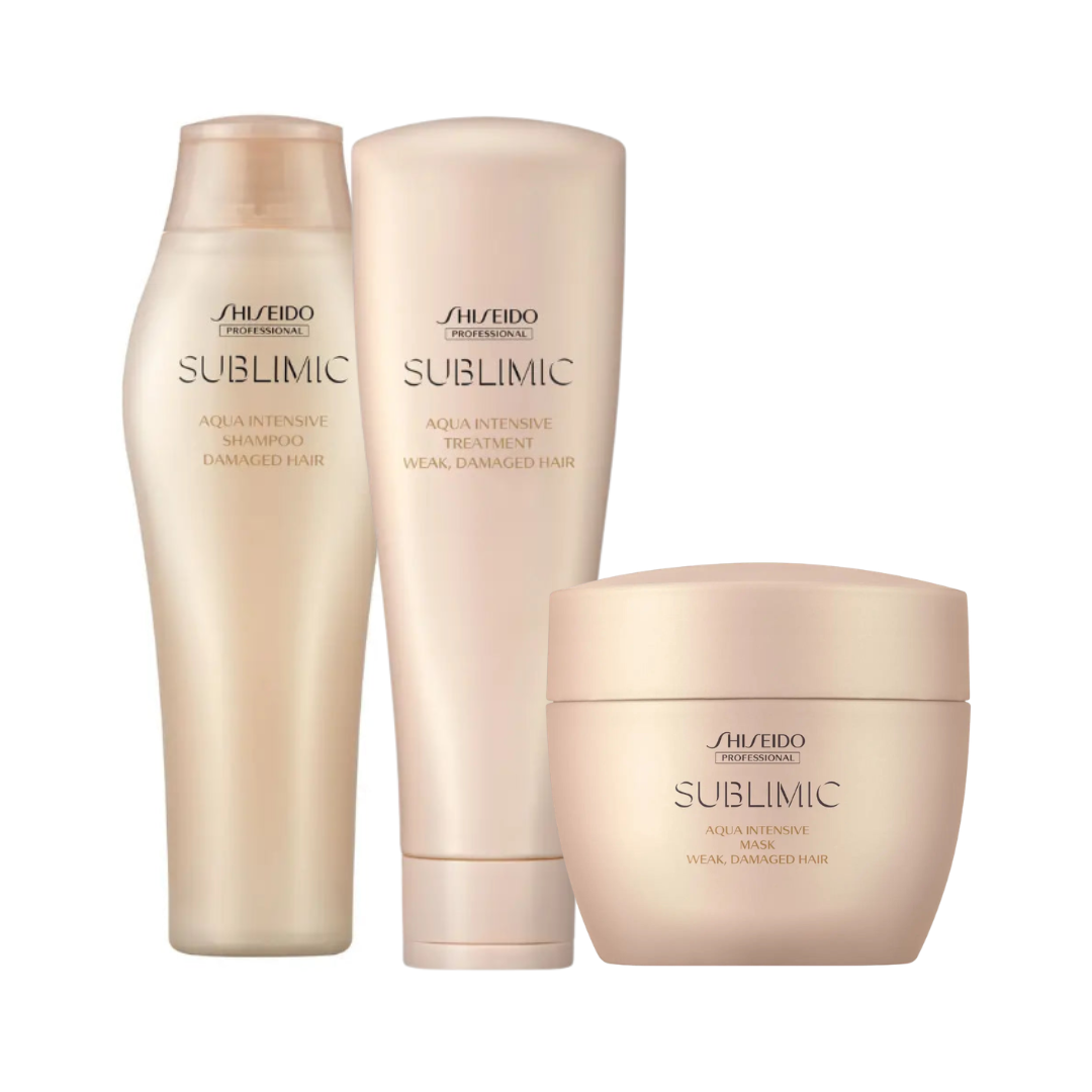 Shiseido Professional Sublimic Aqua Intensive Shampoo, Treatment & Mask Weak Damaged Hair Trio