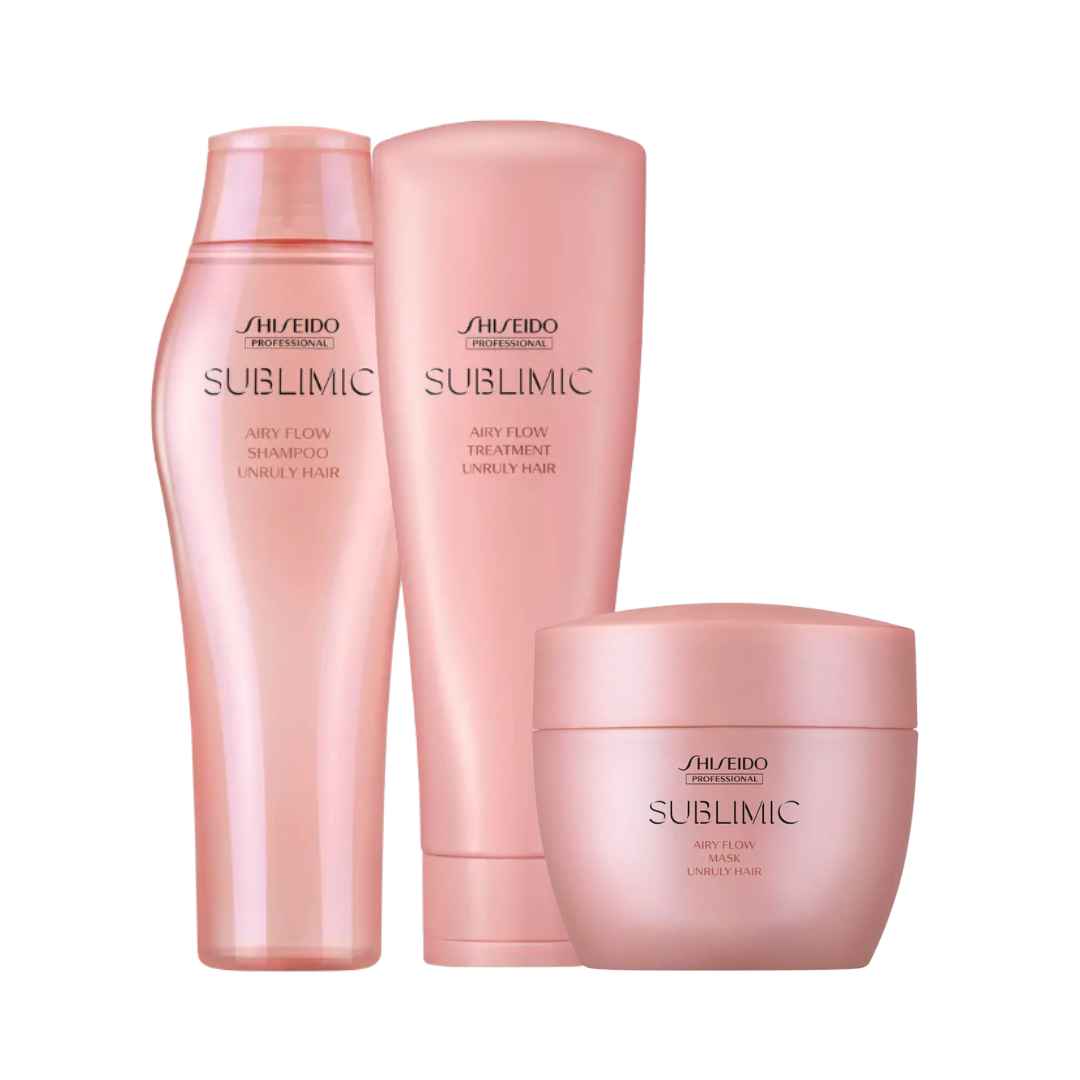 Shiseido Professional Sublimic Airy Flow Shampoo, Treatment & Mask Unruly Hair Trio