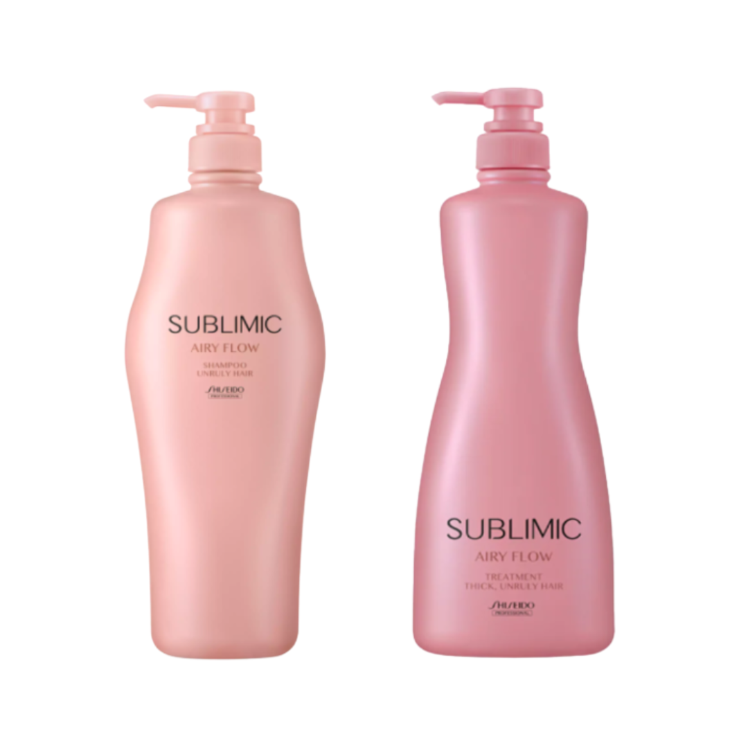 Shiseido Professional Sublimic Airy Flow Shampoo & Treatment Thick Unruly Hair 1000ml Duo
