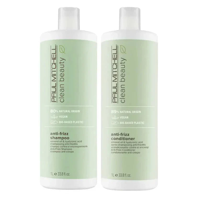 Clean Beauty by Paul Mitchell Anti-Frizz Shampoo & Conditioner 1000ml Duo