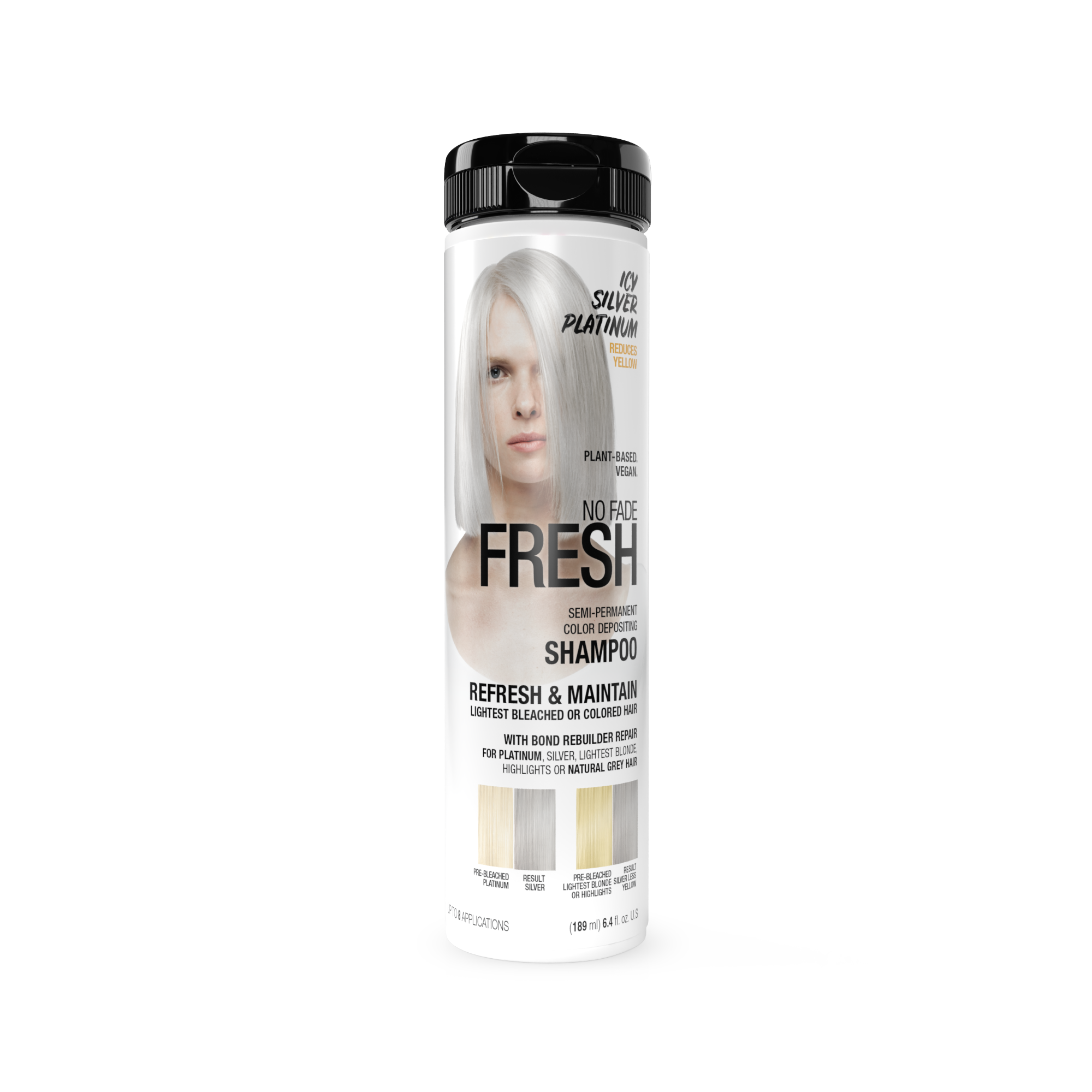 No Fade Fresh Semi Permanent Colour Depositing Shampoo Icy Silver Platinum Blonde 189ml