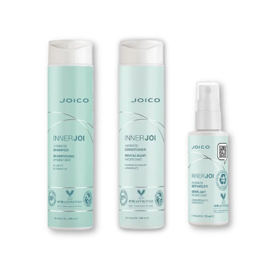 Joico InnerJoi Hydrate Shampoo, Conditioner & Detangler Trio - Salon Warehouse 