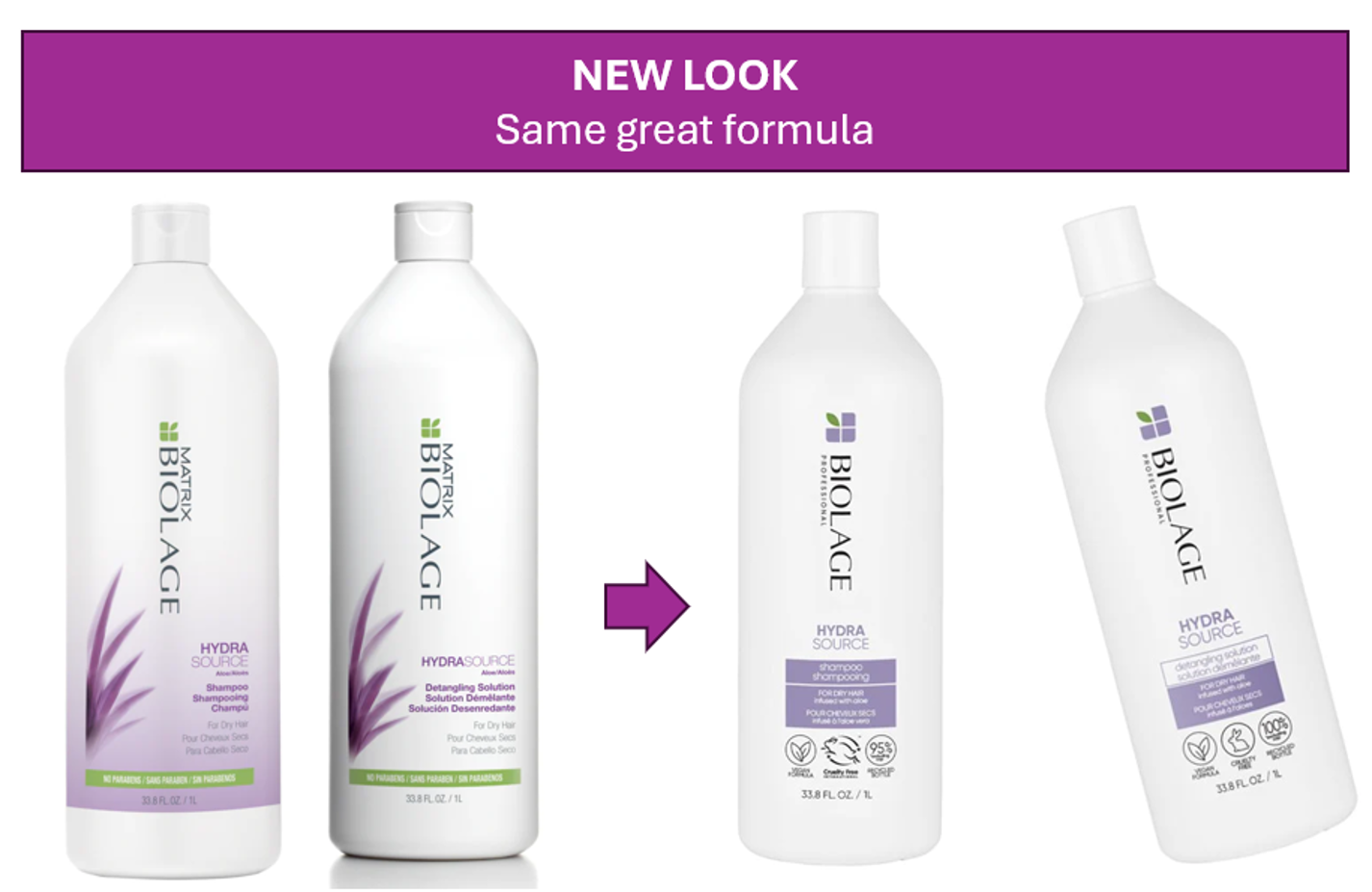 Matrix Biolage Hydrasource Shampoo And Detangling Solution 1000ml Duo Pack