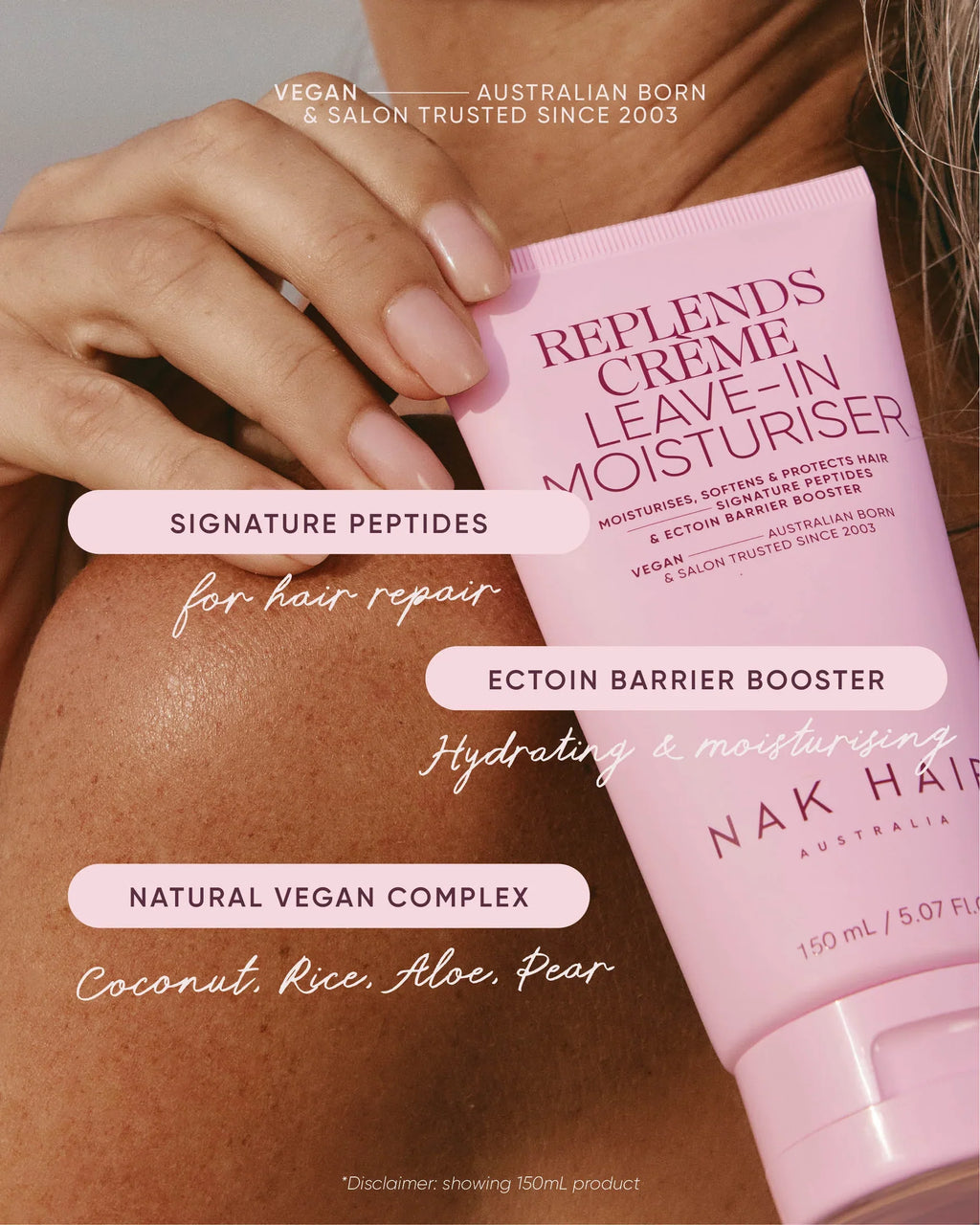 NAK Signature Replends Crème Leave in Moisturiser 200ml Deluxe Size