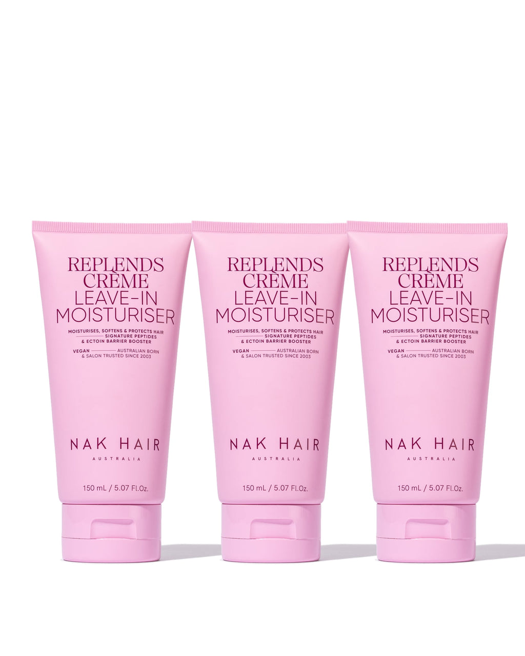 NAK Replends Crème Leave in Moisturiser 150ml NEW Trio - Salon Warehouse
