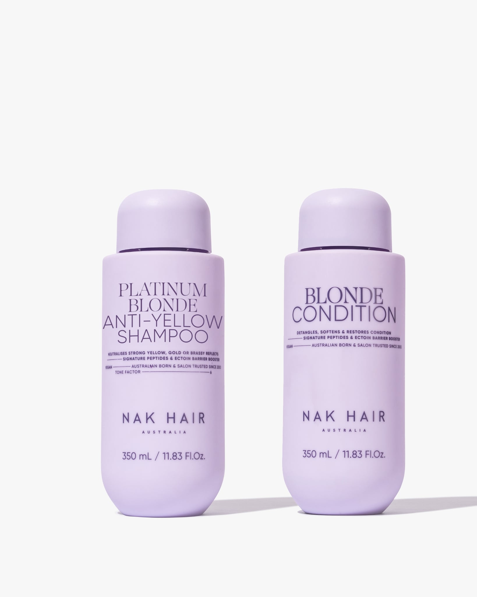 NAK Signature Platinum Blonde Anti-Yellow Shampoo & Conditioner 350ml Duo NEW - Salon Warehouse