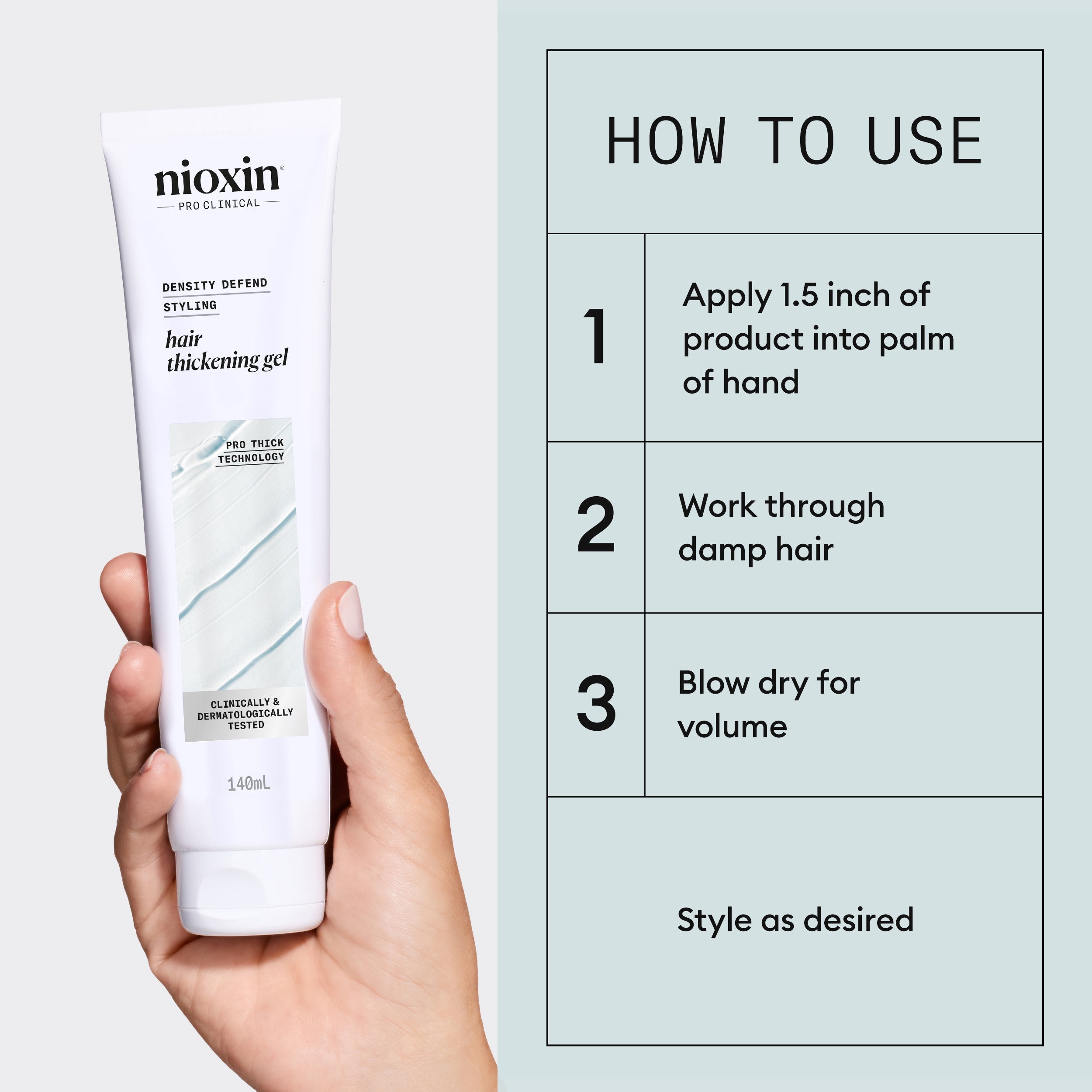 Nioxin PRO CLINICAL 3D Styling Hair Thickening Gel 140ml
