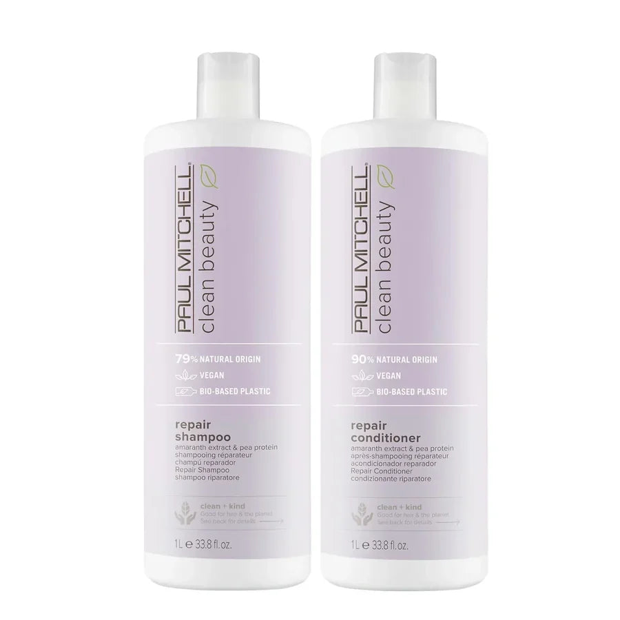 Clean Beauty By Paul Mitchell Repair Shampoo & Conditioner 1000ml Duo