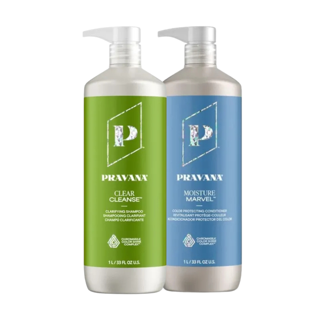 Pravana Clear Cleanse Shampoo & Moisture Marvel Conditioner 1000ml Duo