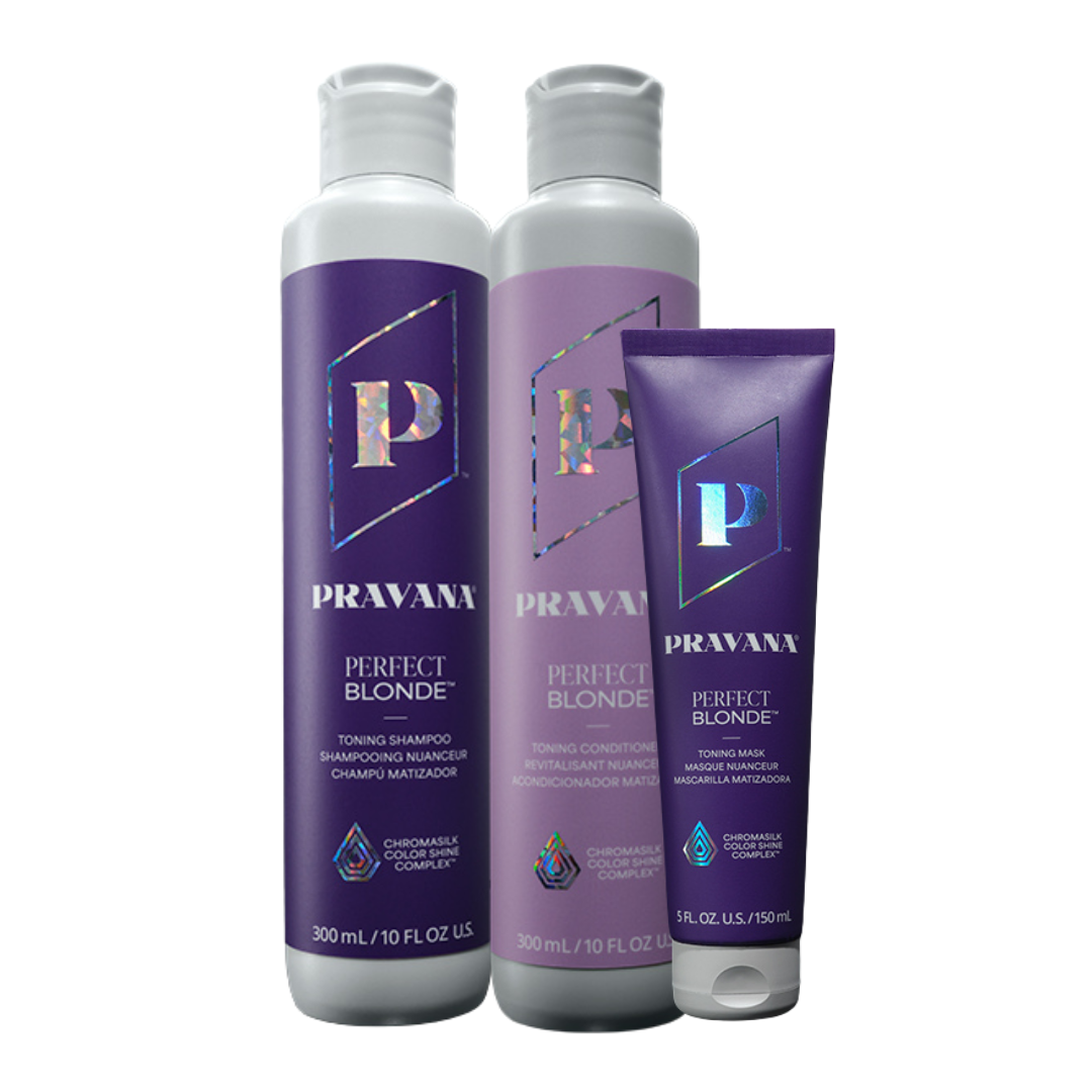 Pravana Perfect Blonde Shampoo & Conditioner 300ml + Pravana Perfect Blonde Mask 150ml Trio