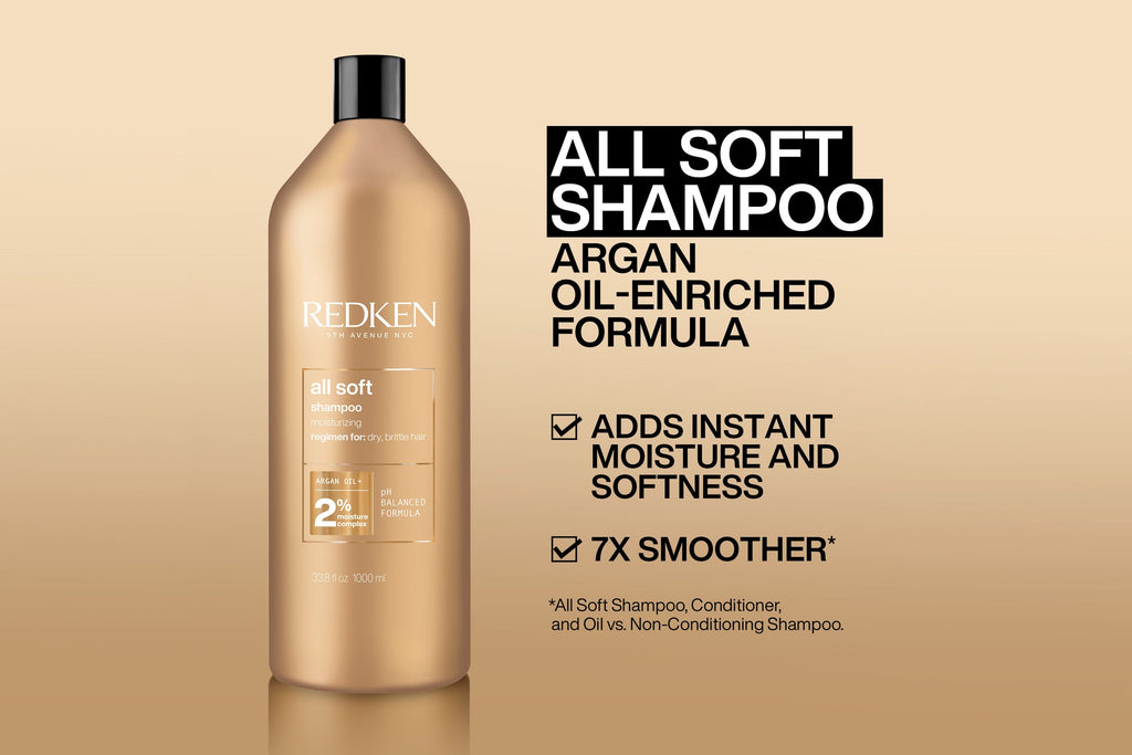 Redken All Soft Shampoo with Argan Oil 1000ml