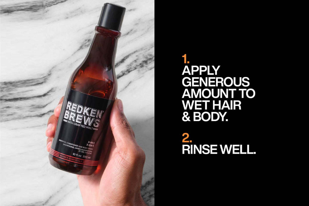 Redken Brews 3 IN 1 Shampoo, Conditioner and Body Wash 300ml