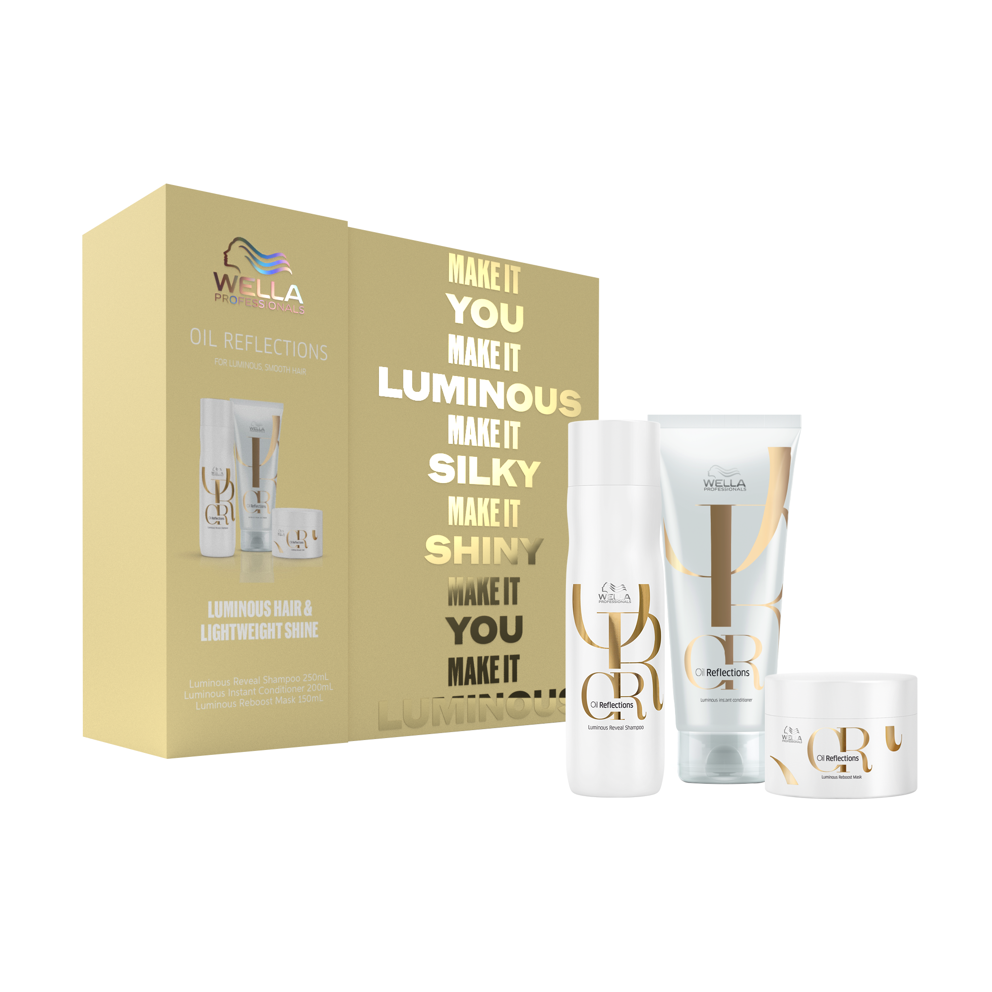 Wella Oil Reflections Trio Gift Pack - Shampoo 250ml, Conditioner 200ml, Mask 150ml