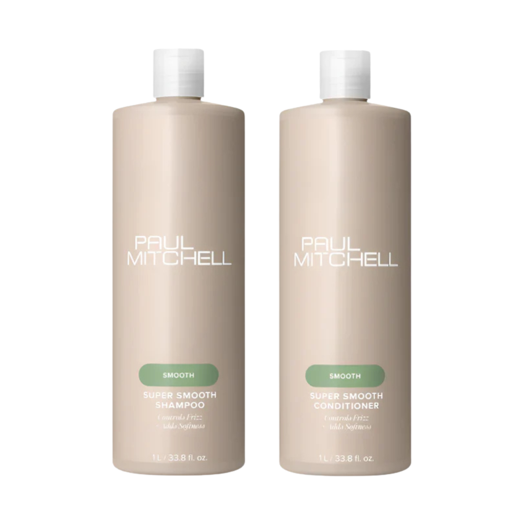 Paul Mitchell Super Smooth Shampoo 1000ml & Conditioner 1000ml Duo