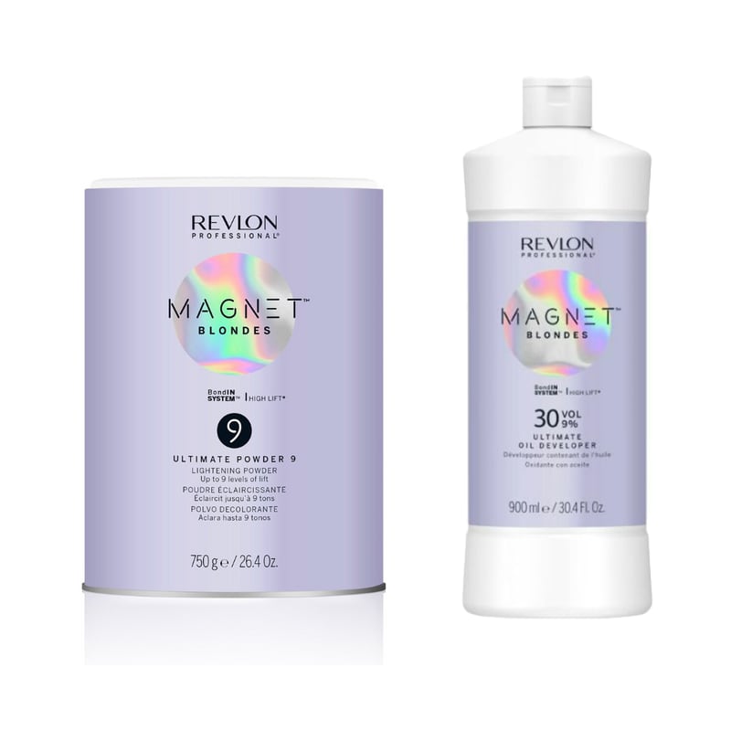 Revlon Professional Magnet Blondes 9 Powder 750g + Oil Developer 30 Vol 6% 900ml Duo - Salon Warehouse