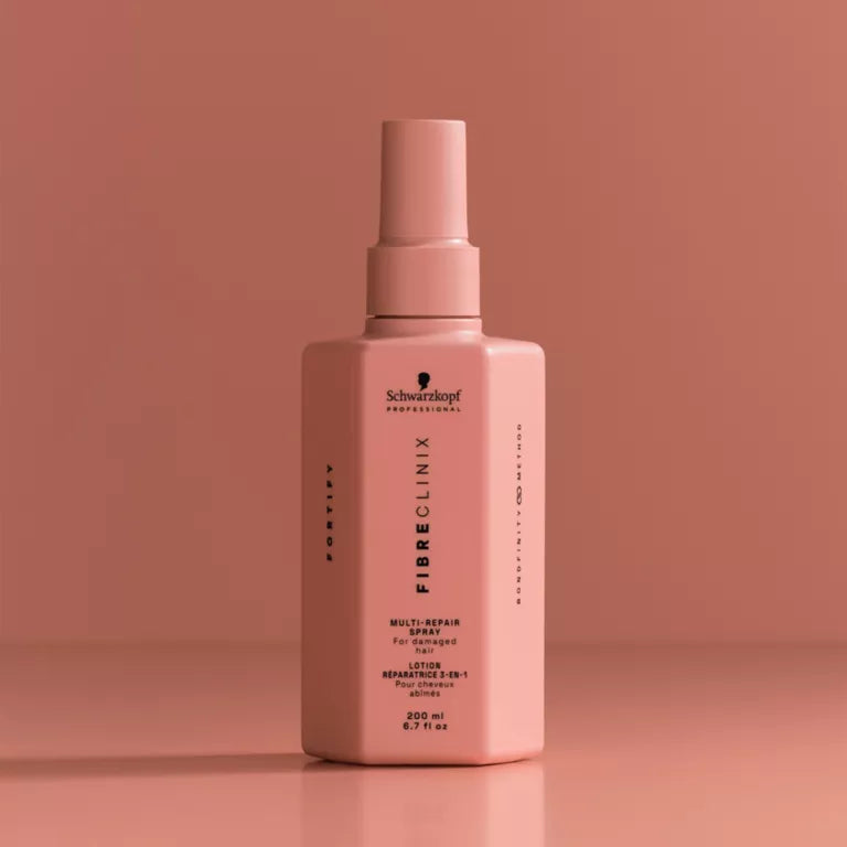 Schwarzkopf Professional Fibre Clinix Fortify Shampoo 300ml, Conditioner 250ml & Multi-Repair Spray 200ml Trio