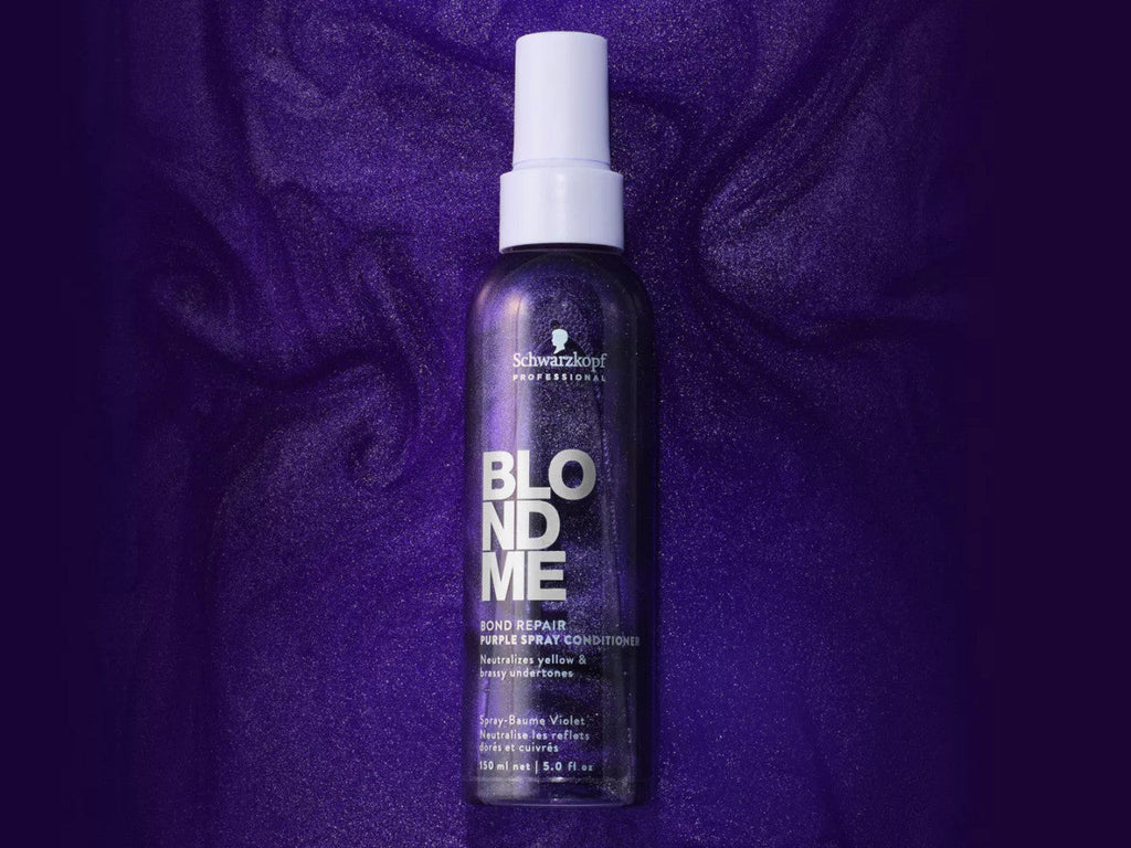 Schwarzkopf Professional BlondMe Bond Repair Purple Spray Conditioner 150ml - Salon Warehouse 