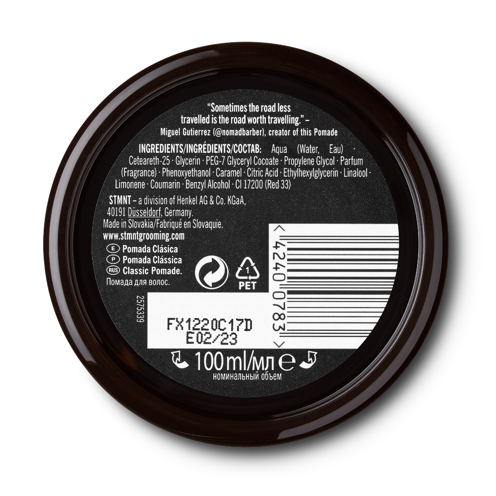 STMNT Grooming Goods Classic Pomade 100mL - Salon Warehouse