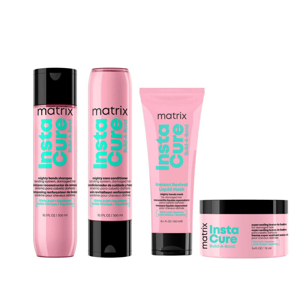 Matrix Instacure Build-A-Bond Shampoo, Conditioner, Liquid Mask & Leave-In Balm Quad