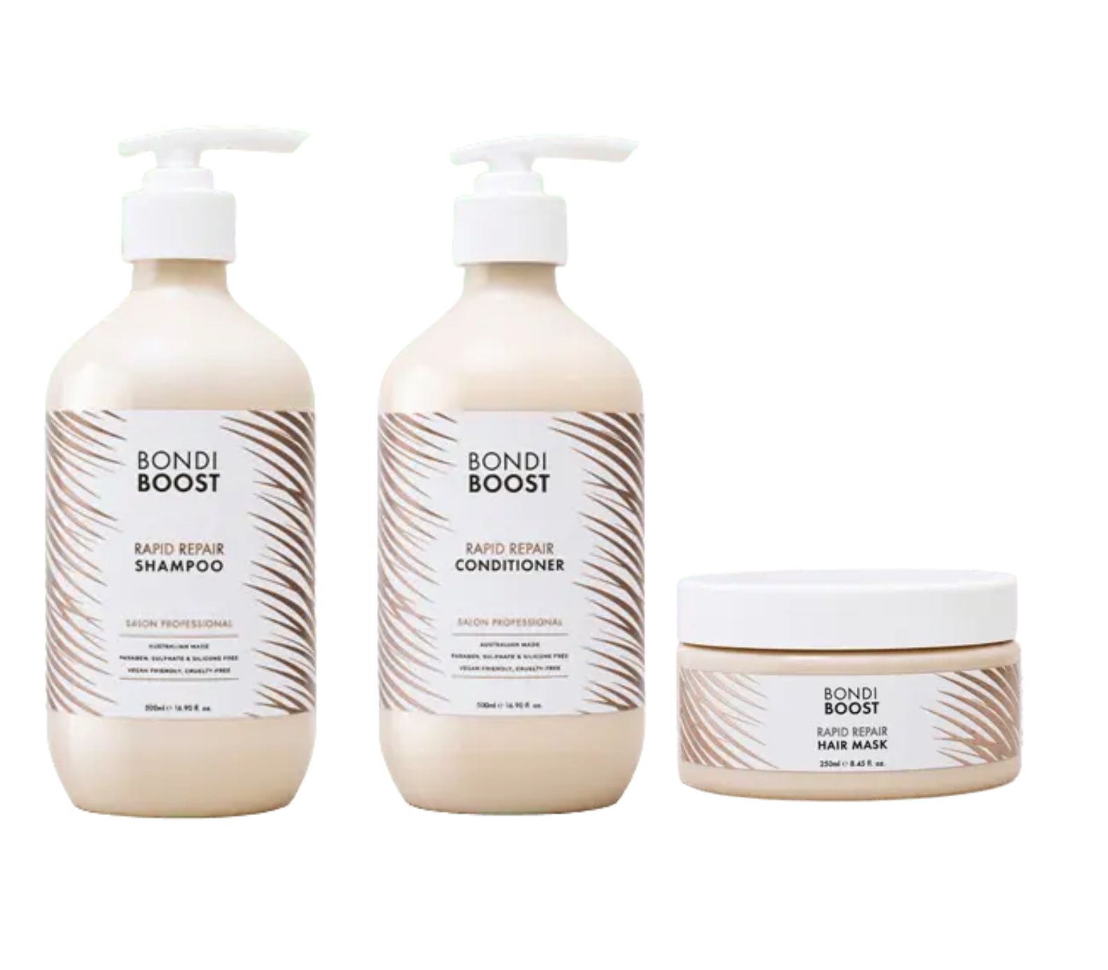 Bondi Boost Rapid Repair Bond Builder Shampoo, Conditioner 500ml & Mask 250ml Trio - Salon Warehouse