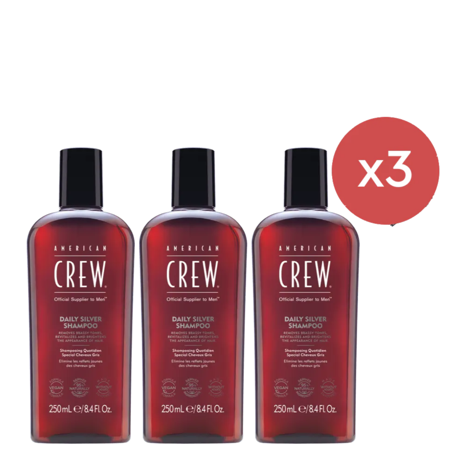 American Crew Daily Moisturising Conditioner 250ml Trio - Salon Warehouse