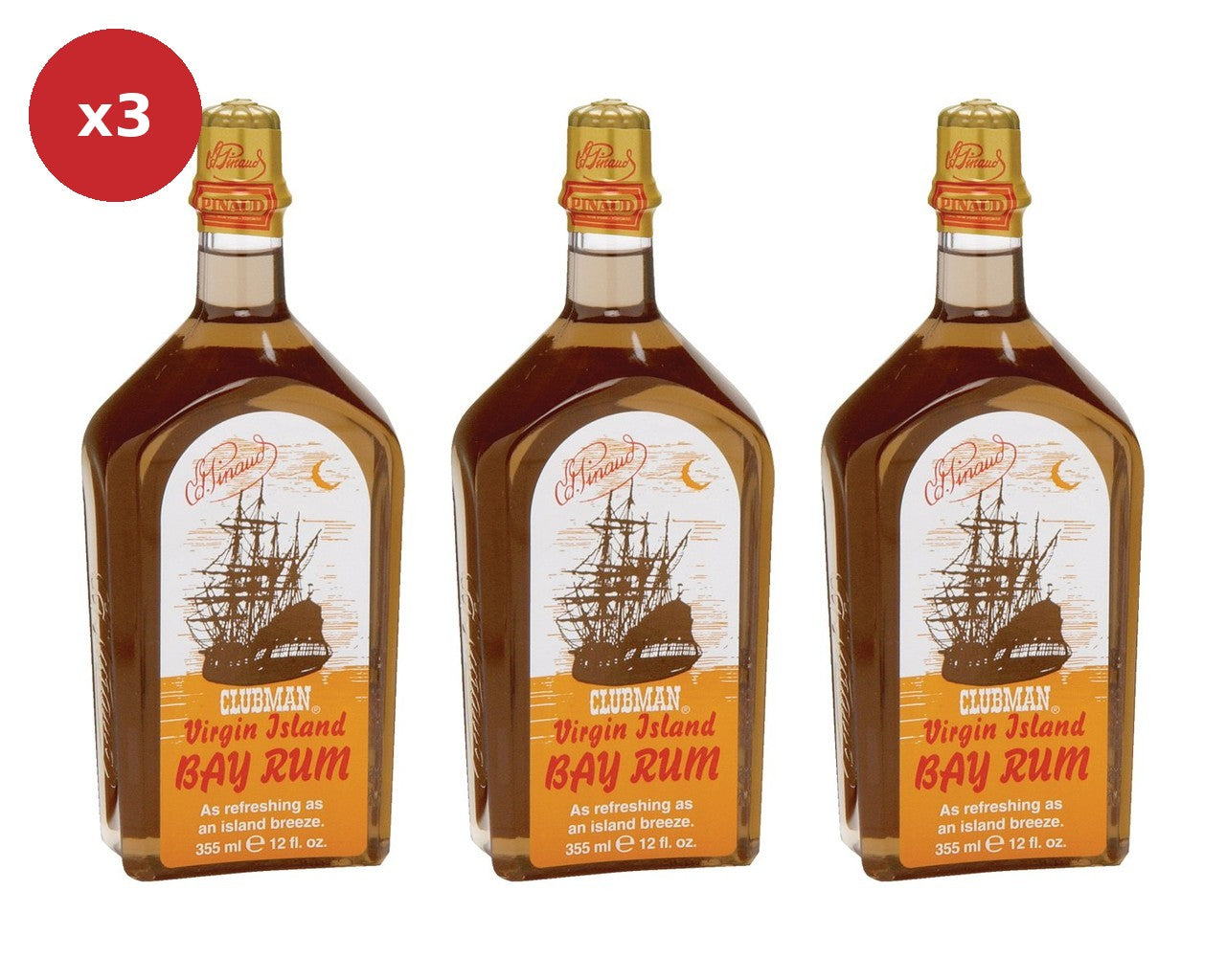 Clubman Pinaud Bay Rum 355ml Trio