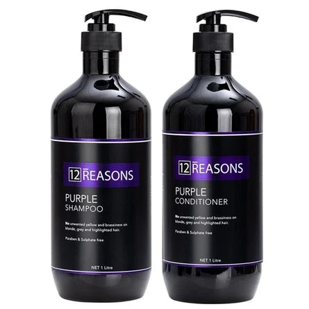 12 Reasons Purple Shampoo & Conditioner 1000ml Duo - Salon Warehouse