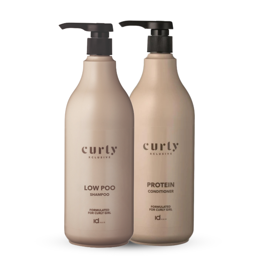 idHAIR Curly Xclusive Low Poo Shampoo & Protein Conditioner 1000ml Duo