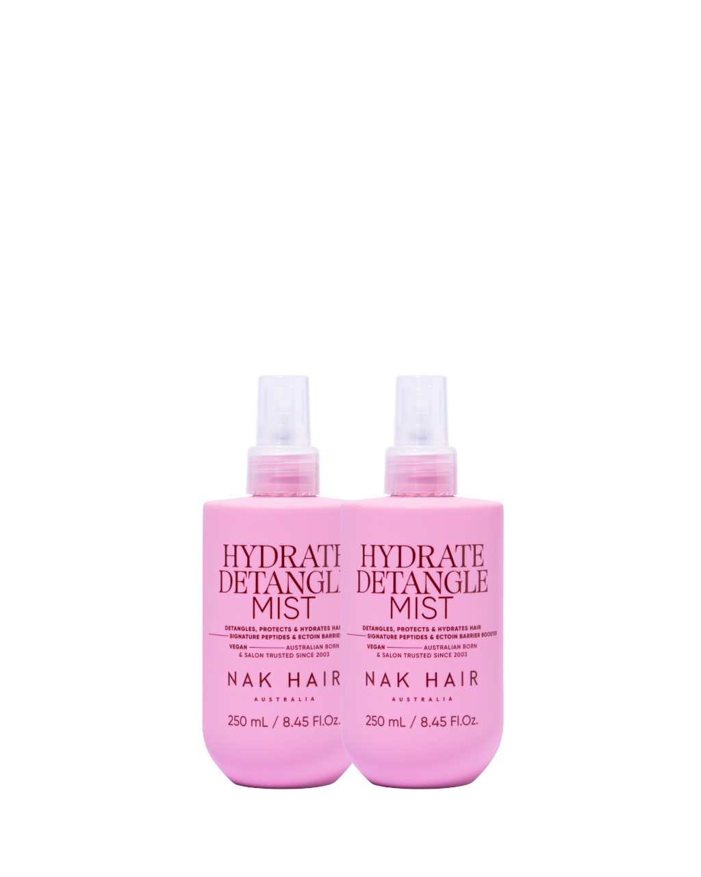 NAK Signature Hydrate Detangle Mist 250ml Duo NEW