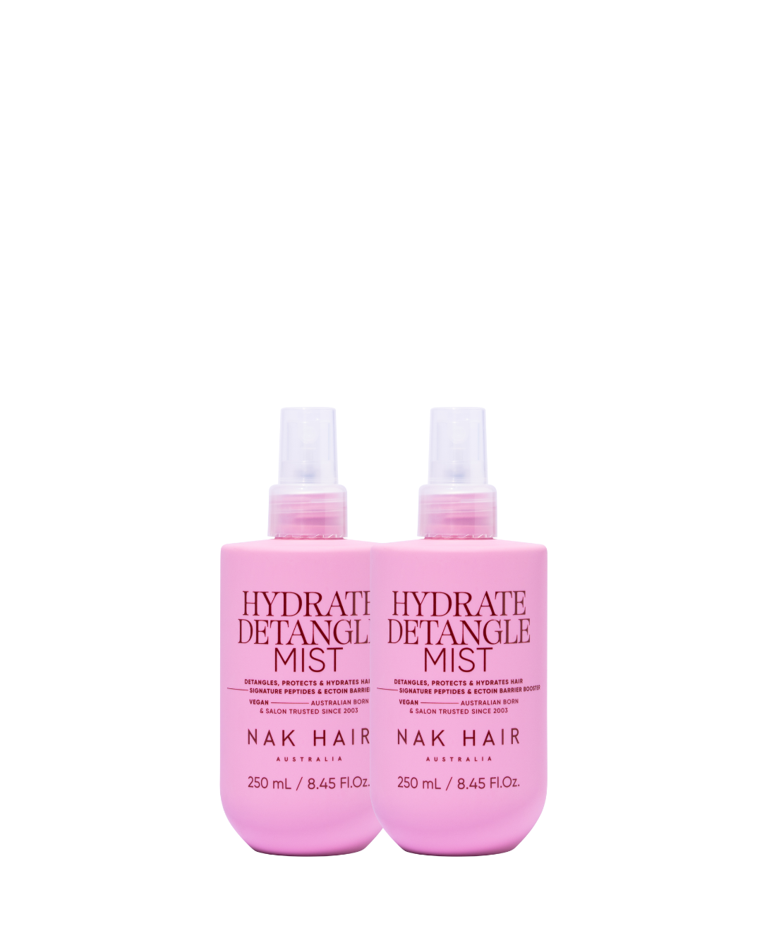 NAK Signature Hydrate Detangle Mist 250ml Duo NEW